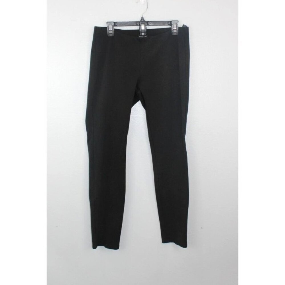 Eileen Fisher Leggings Womens M Black Stretchy Pull On Skinny Ankle Basic Staple
